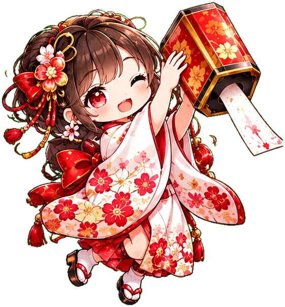 恋みくじの筒をふる女の子